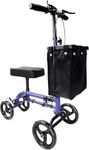 Knee Scooter with Basket | Lightweight Foldable Knee Walker | Adjustable Steering, Brake System | Portable Medical Mobility Aid for Foot Ankle Injury Recovery