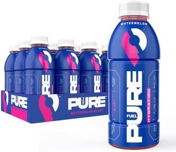 Pure Fuel Hydration Drinks Watermelon Blast - Plant-Based Healthy Electrolyte Drinks with B-Vitamins - No Added Sugar - 12 Pack x 16.9 fl oz Bottles