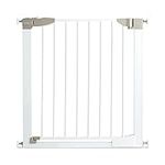 Munchkin Lindam Stair Gate, Sure Shut Orto Toddler & Baby Gate, Auto Close Stair Gate, Pressure Fit Baby or Dog Gate, Baby Safety Gate, Stairs & Doorways, No-Screws Steel Child Gate, 76-82cm, White