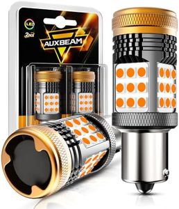 Auxbeam B21 Series 1156 LED Bulbs Amber Yellow Built in Resistor CANBUS Error Free Anti Hyper Flash 7506 P21W 1003 BA15S Blinker Bulb 600% Super Bright Turn Signal Light