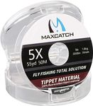 Maxcatch Fluorocarbon Tippet Line for Fly Fishing -Virtually Invisible - Superior Abrasion Resistance-Low Stretch-Low Water Absorption 54yd 0X-6X(6X-4lb-55yd)