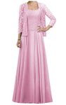 ElisunMA Mother of The Bride Dresses with Jacket for Wedding, Plus Size Long Mother of Groom Formal Evening Gown, Blush, 10