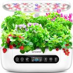 Hydroponics Growing System 12 Pods, Growell Smart Herb Garden with 96 38W LED Grow Lights, 10L Double-Layer Water Tank, Customizable Cultivation Program, Indoor Garden for Home Kitchen, Office (White)