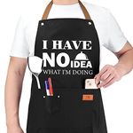 HBESTIE Chef Aprons for Men, Funny Grilling Apron Gifts, Dad Birthday Gifts, Cooking Aprons with Pockets for Women, Gag Gifts for Kitchen Baking, BBQ Gifts for Husband, Friends, Valentine's Day Gift