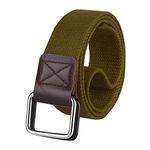 ZORO Cotton D ring buckle belt for men | Leather free, light weight, (PACK OF 1) | Color - Khaki