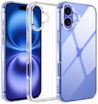 Amozo for iPhone 16 Back Case Cover | Ultra Hybrid Transparent Camera and Drop Protection Back Case Cover for iPhone 16 - (Polycarbonate|Clear)