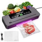 6 in 1 Vacuum Sealer Machine, 6 Modes Multi-Functional Food Vacuum Sealer with 10pcs Vacuum Bags, 30cm Longer Seal Food Sealer Built-In Cutter, Keep Meat Vegetables Snacks Fruits Grains Fresh
