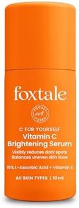 Foxtale 15% Vitamin C Face Serum for Glowing Skin | Pure L-Ascorbic Acid and Vitamin E | Brightening Serum for Dark Spots,Dull Skin,Uneven Skin Tone | All Skin Types | 10 ml