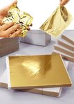 A.K GOLD LEAF 100 Sheets 8x8cm Gold Leaf Sheets Foil Paper for Gilding Crafting DIY Arts Project Crafting Decoration Makeup Spa Art Craft Work (Gold)