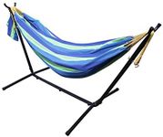 Ross James Garden Furniture, 100% Double Cotton Hammock with heavy Duty Metal Stand with over 200kg Weight Capacity (2020 Model) (Ultra Marine)