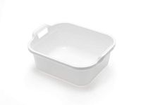 Addis Rectangular Washing Up Bowl with Handles, White, 39 x 32 x 14 cm