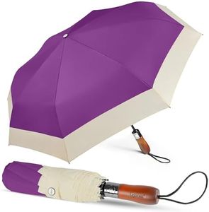 Lejorain Women Rain Umbrella 54in - Windproof Travel Folding Golf Umbrella Large Compact Auto Open Close Heavy Duty