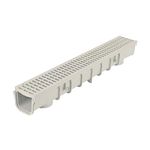 NDS 5-1/2 in. X 39-3/8 in. Deep Profile Channel, Gray Plastic Grates, End Caps/Outlet, Polypropylene, 5 in