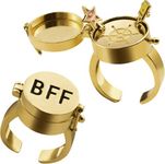 tenghong2021 BFF Gold Spinner Anime Matching Rings Anime Aesthetic Opening Adjustable Ring for Teens Couple Women BFF Jewelry Gifts, Alloy,Gold, No Gemstone