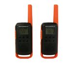 Motorola Solutions Talkabout T275 Rechargeable Radios, 2 Pack with Carrying Case - Orange/Black