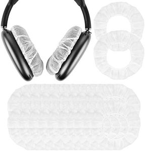 Geekria 100 Pairs Disposable Headphones Ear Cover for Over-Ear Headset Earcup, Stretchable Sanitary Ear Pads Cover, Hygienic Ear Cushion Protector (M/White)