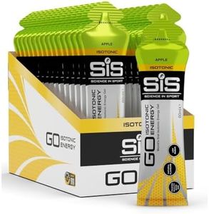 Science in Sport GO Isotonic Energy Gel 30 x 60ml Apfel, Vegan - Isotonische Formulierung mit 22g Kohlenhydrate, Guter Energielieferant, Optimale Alternative für isotonische Getränke