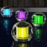 Linkax Solar Floating Light Pool Light Pond Light Color Changing Night Light for Swimming Pool Pond Garden Party Decoration 4 Pack