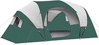 HIKERGARDEN 10 Person Camping Tent - Portable Easy Set Up Family Tent for Camp, Windproof Fabric Cabin Tent Outdoor for Hiking, Backpacking, Traveling (Dark Green)