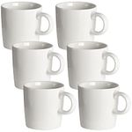 homEdge Mini Procelain Espresso Cup, 4 Ounces / 120 ml Tiny Ceramic Coffee Mugs Demitasse for Espresso, Tea- Set of 6, White (207CEC060223)