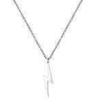 Lightning Bolt Necklace for Women Men Stainless Steel Simple Street Punk Lightning Bolt Pendant Necklace Jewelry Inspirational Gift for Unisex, Stainless Steel, No Gemstone