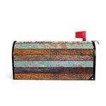 My Daily Magnetic Mailbox Covers Old Wooden Background Decorative Mailwraps Vintage Mailbox Post Cover Oversized