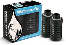 WATER TO GO Replacement filters, Triple Nano Filtration Technology. Replace 400 Plastic bottles, BPA-free, Filters water from Lake. River, Fits all Filtered Water Bottle (Pack of 2)