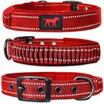 Heavy Duty Dog Collar with Handle | Ballistic Nylon Heavy Duty Collar | Padded Reflective Dog Collar with Adjustable Stainless Steel Hardware | Convenient Sizing for All Breeds