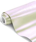 WISDOM White Pearl Metallic Wrap Vinyl Self Adhesive, Vinyl Car Wrap Self-Adhesive Film Decal (12 x 42inch, Silver Rainbow)