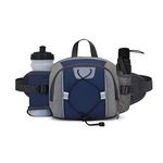 Amazon Brand Belt Bag Bum Bag with Bottle Holder, Women and Men Fanny Pack, Adjustable Bum Bag, Mobile Phone Pocket, Waterproof Waist Bag for Running, Hiking, Cycling, Camping Travel, darkblue,