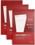 Juvale Invoice Book, 2 Part Carbonless (Red, 50 Sets, 3 Pack)