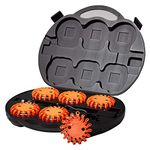 SpeedTech Lights 6 Pack of Rechargeable 16 LED Red Disc Road Flares - Charger & Carrying Case Included