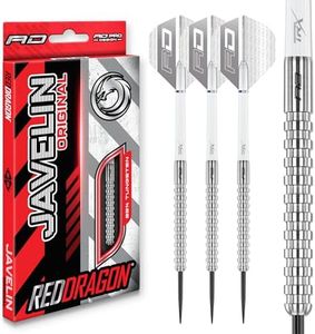 RED DRAGON Javelin Original 26g Tungsten Darts Set with Dart Flights and Dart Shafts (Stems)