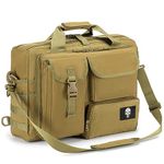 BAGZY Laptop Briefcase Outdoor Tactical Laptop Bag for Men 17.3 inch Messenger Shoulder Bag Laptop Case Gifts for Men Oxford Laptop Business Handbag Document Bag for Tablet/Camera/Artboard (Khaki)