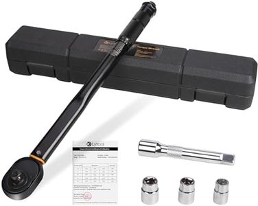 Torque Wrench, Lytool 1/2 Inch Drive Click Torque Wrench Set 10~150 Ft-Lb/13.6~203.5 Nm, with 3 Sockets (17/19/21mm) and 1 Extension Bar (5"), for Motorcycles and Automobiles