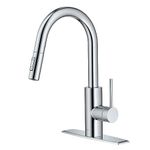 Kraus KPF-2620CH Modern Mateo Single Lever Pull Down Kitchen Faucet, Chrome