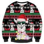 Cozople Men's Llama Led Ugly Christmas Sweater Women Alpaca Light up Long Sleeve Novelty Knit Xmas Pullover Jumper for Party New Year