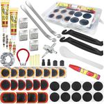 Ghguole Bike Tire Puncture Repair Kit,57pcs Bike Tyre Patch Repair Kit,Bicycle Tyre Repair Kit- 30 Repair Patches,4 Tyre Levers,Storage Cas-All Bicycle&Rubber/Road,Mountain,Commuter Bikes/Moto