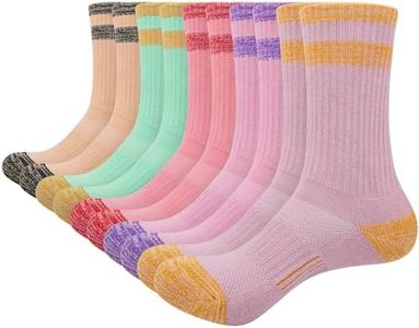 Chaussettes Femme, Chaussettes Femme de Sport de Marche Respirantes Rembourrage Chaudes Coton Randonnée，Extérieur Anti-ampoules Trekking Bottes Chaussettes Multicolore 5 Paires 35-40