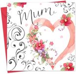 Twizler Happy Birthday Card for Mum with Silver Foiling & Unique Watercolour Effect - Birthday Card for Her - Mum Birthday Card - Female Birthday Card - Womens Birthday Card - Ladies Birthday Card