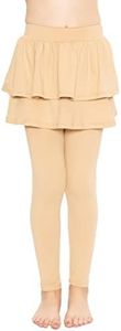Girl's Skater Skirt with Built in Leggings Beige X-Large