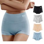 MEIYATING Boy Shorts Underwear for Women High Waisted Cotton Panties Stretch Briefs 4 Pack