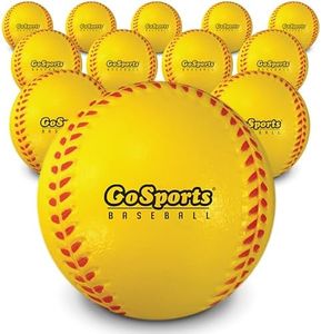 GoSports Foam Training Baseball 12 Pack - Regulation Size Foam Baseballs for Soft & Safe Throwing, Catching and Batting Practice