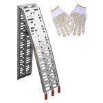 Motorcycle Aluminium Loading Ramp Lightweight Motocross Folding Van Trailer Ramp - Free Pair Of Grippy Palm Mechanics Gloves