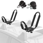 Kayak Roof Rack for Car - Kayaks Accessories Best for Kayaking J Hooks Bar Mount Carrier Transport Sit on Top Canoe Fishing Jon Boat Surf Ski Caddy Racks Fit Truck SUV Van Cars w/ Universal Crossbars