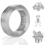 BELLE VOUS Silver Aluminium Craft Wire (10m) - 3mm Flexible & Bendy Sculpture Craft Rolls - Metal For DIY Sculptures, Skeleton Modelling, Jewellery, Beading, Wreath Making & Bonsai Trees