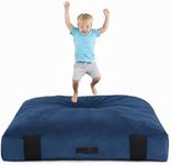 Givjoy Crash Pad for Kids Sensory Room, Extra Thick Foam Crash Mat with Washable Removable Cover, Non-Slip Play Mat with Handle for Calming Corner, Gym, Play Room, Living Room (Blue,60"x60")