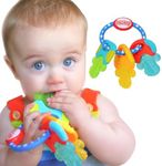Nuby Ice Gel Teether Keys - Silicone Soothing Baby Teether Toys for Infants - Gentle for Sore Gums Colorful and Fun Toys - Safe and Durable Infant Baby Teething Toy - Blue