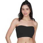 DChica Black Sports Tube Bra for Women's, Cotton Padded Bra, Full Coverage, Non-Wired Women's T-Shirt Workout Gym Bra, Seamless Padded Bra Without Strap Training Bras (Pack of 1)