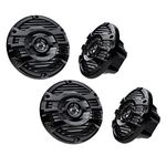 Kenwood KFC-1653MRB 6.5" Black 2-Way Coaxial Marine Speakers (2 Pairs)